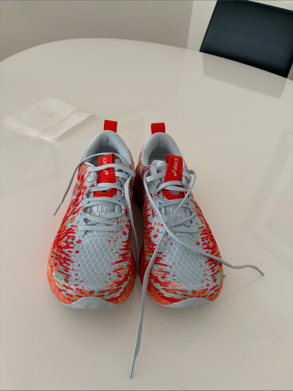 ASICS Kids' Light Blue Sneakers with Red Accents